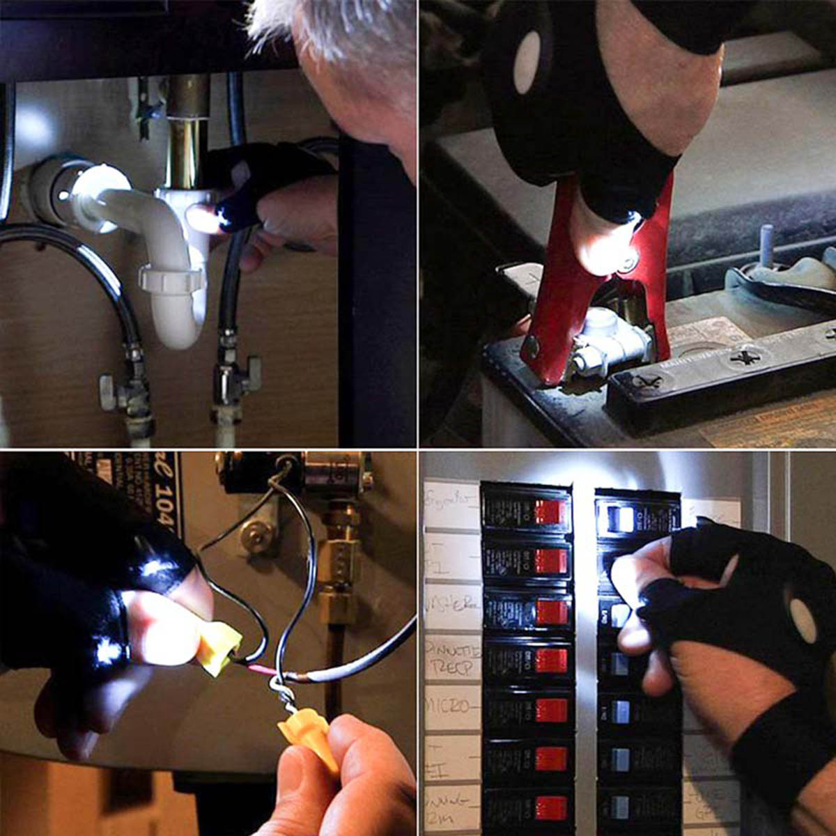 دستکش چراغ دار گلولایت مدل Tactical