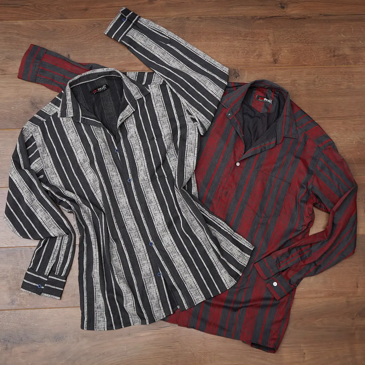 پیراهن مردانه مشکی قرمز مدل hirad