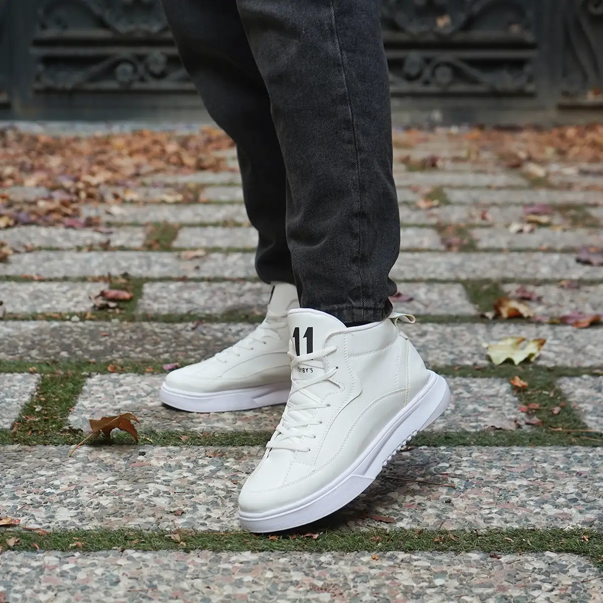 کفش ساقدار مردانه سفید مدل 11qp