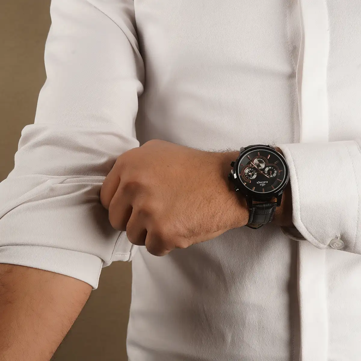 ساعت ELEGANCE مشکی صفحه مشکی مدل B62