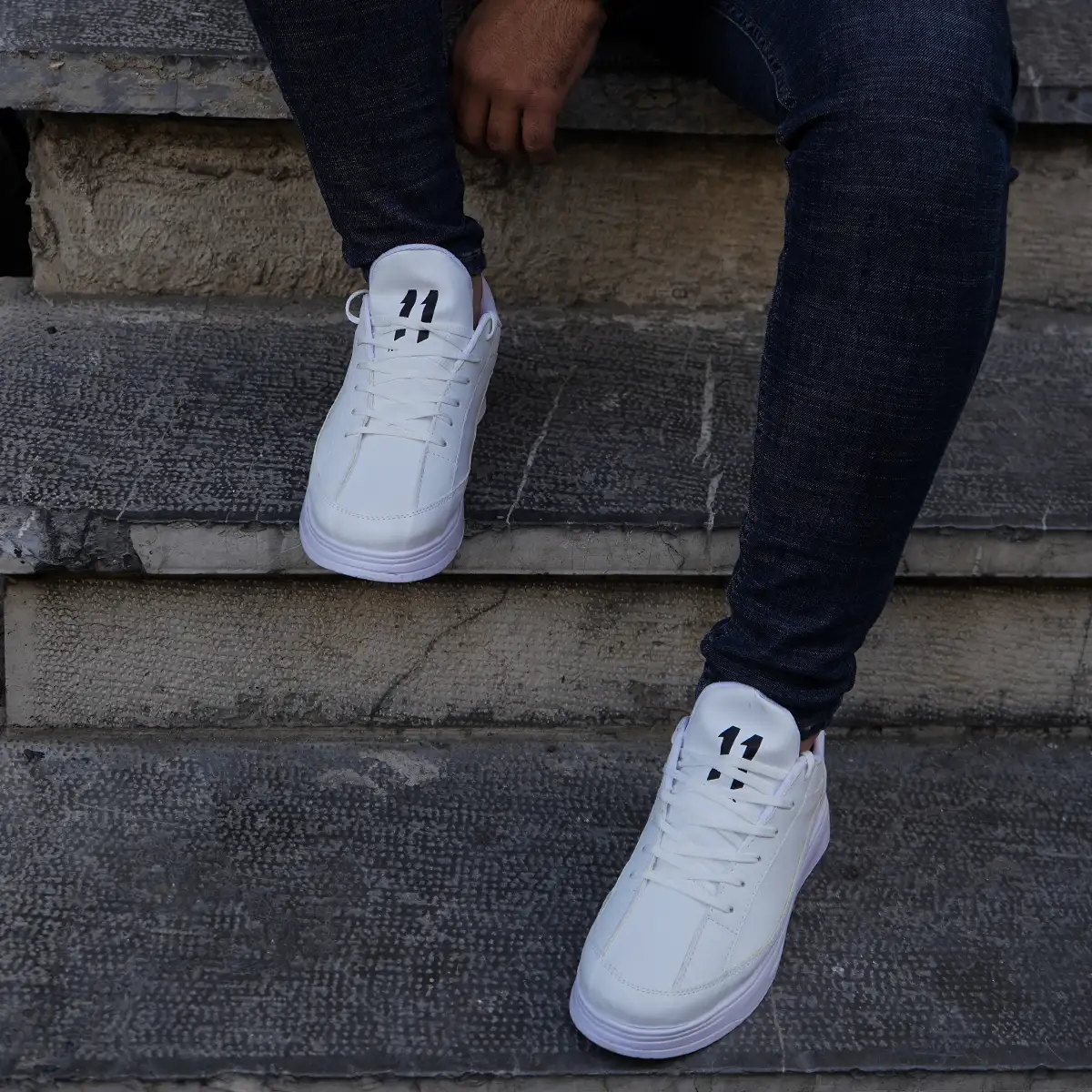 کفش تخت سفید مردانه مدل 11 BY BY S