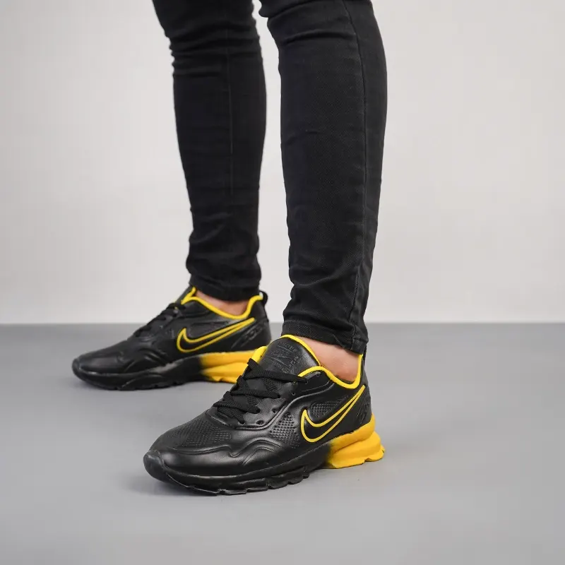 کفش ورزشی مردانه مشکی زرد مدل Arona