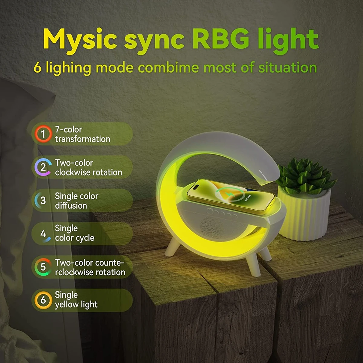 چراغ، اسپیکر و شارژر بی سیم مدل BT2301