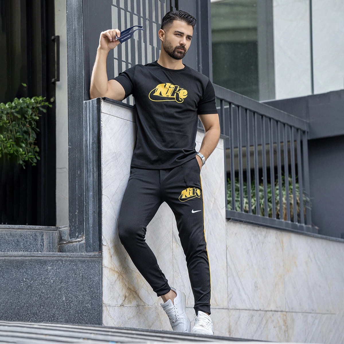 ست تیشرت شلوار نایک زرد مردانه مدل Keyhan