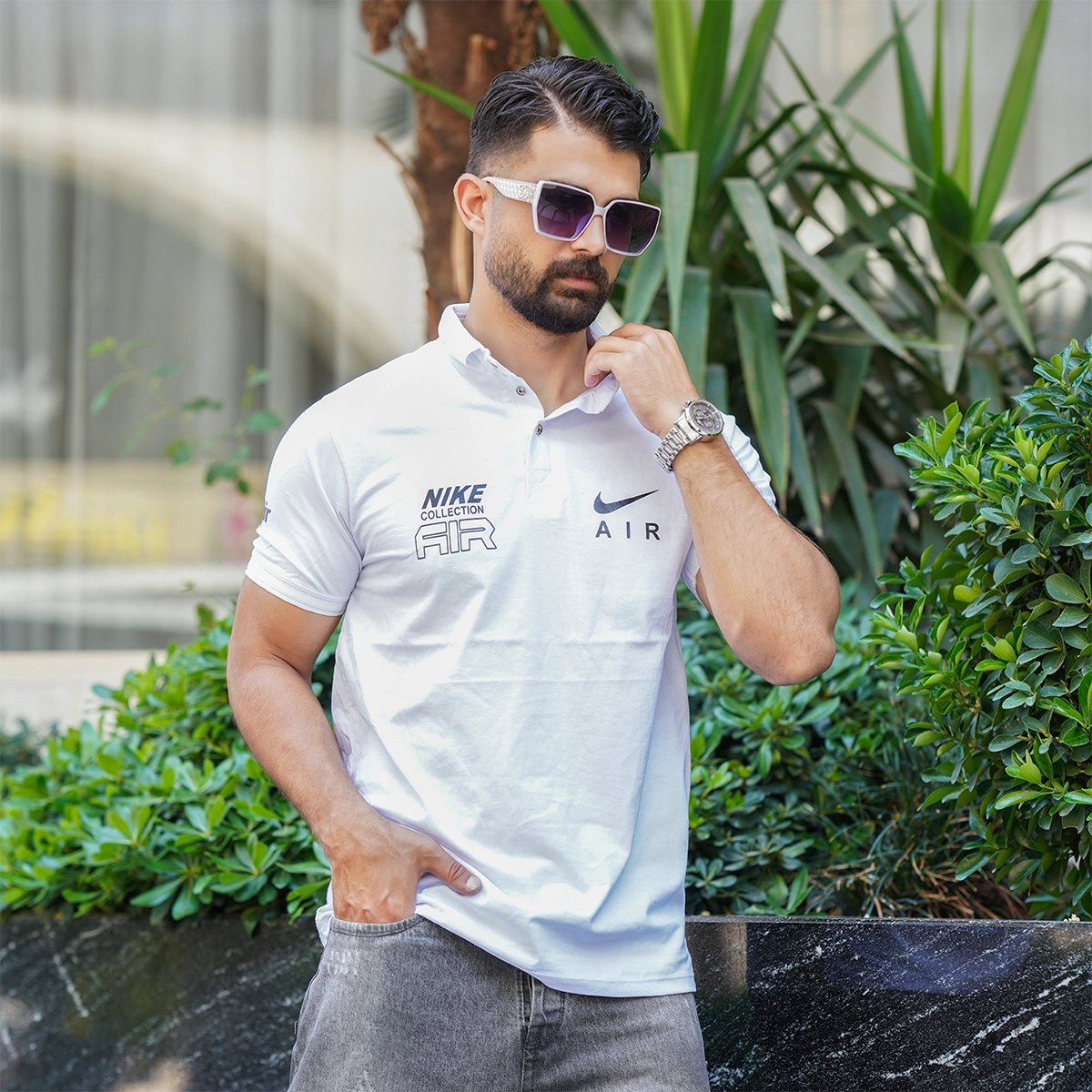 تیشرت مردانه سفید مدل nike air collection