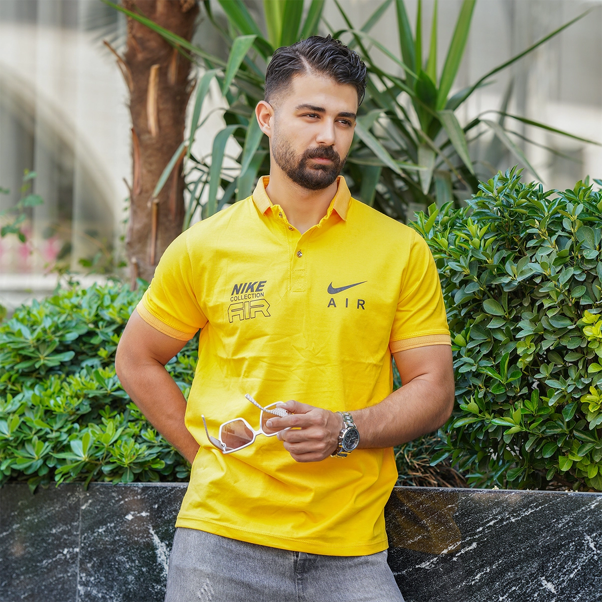 تیشرت مردانه زرد مدل nike air collection