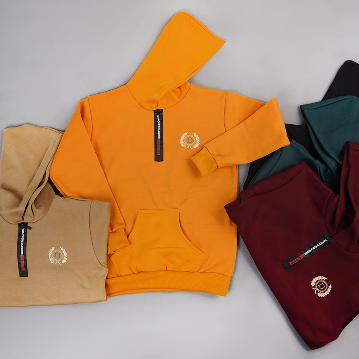 هودی مردانه طرح D زرشکی مدل Parham