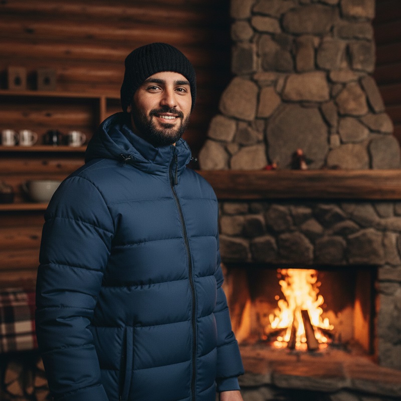 کاپشن بادی سرمه ای مردانه مدل Arshan