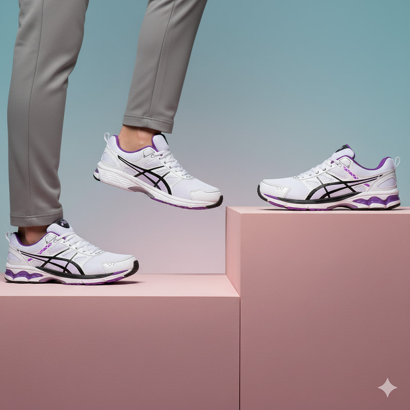 کفش ورزشی مردانه سفید بنفش مدلRadman