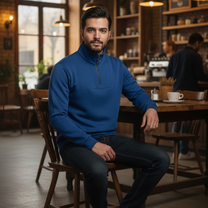 دورس مردانه نیم زیپ مدل Behbod-آبی