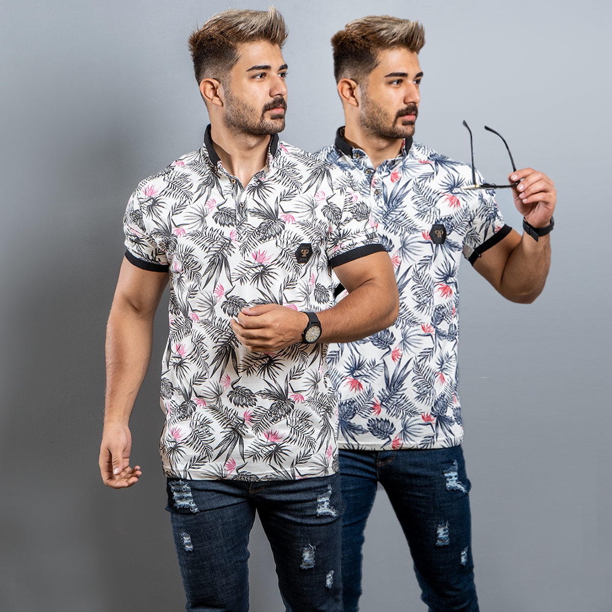 تیشرت Lacoste مردانه سفیدصورتی مدل Rion