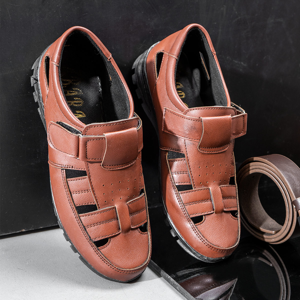 صندل تابستانه قهوه ای مردانه مدل Boros