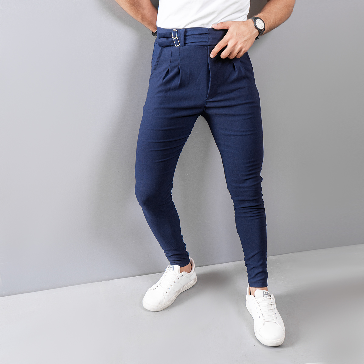 شلوار اسلش دو سکگ سرمه ای مردانه مدل Migel