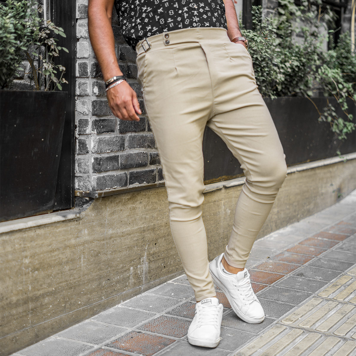 شلوار اسلش کرم مردانه مدل Keavan