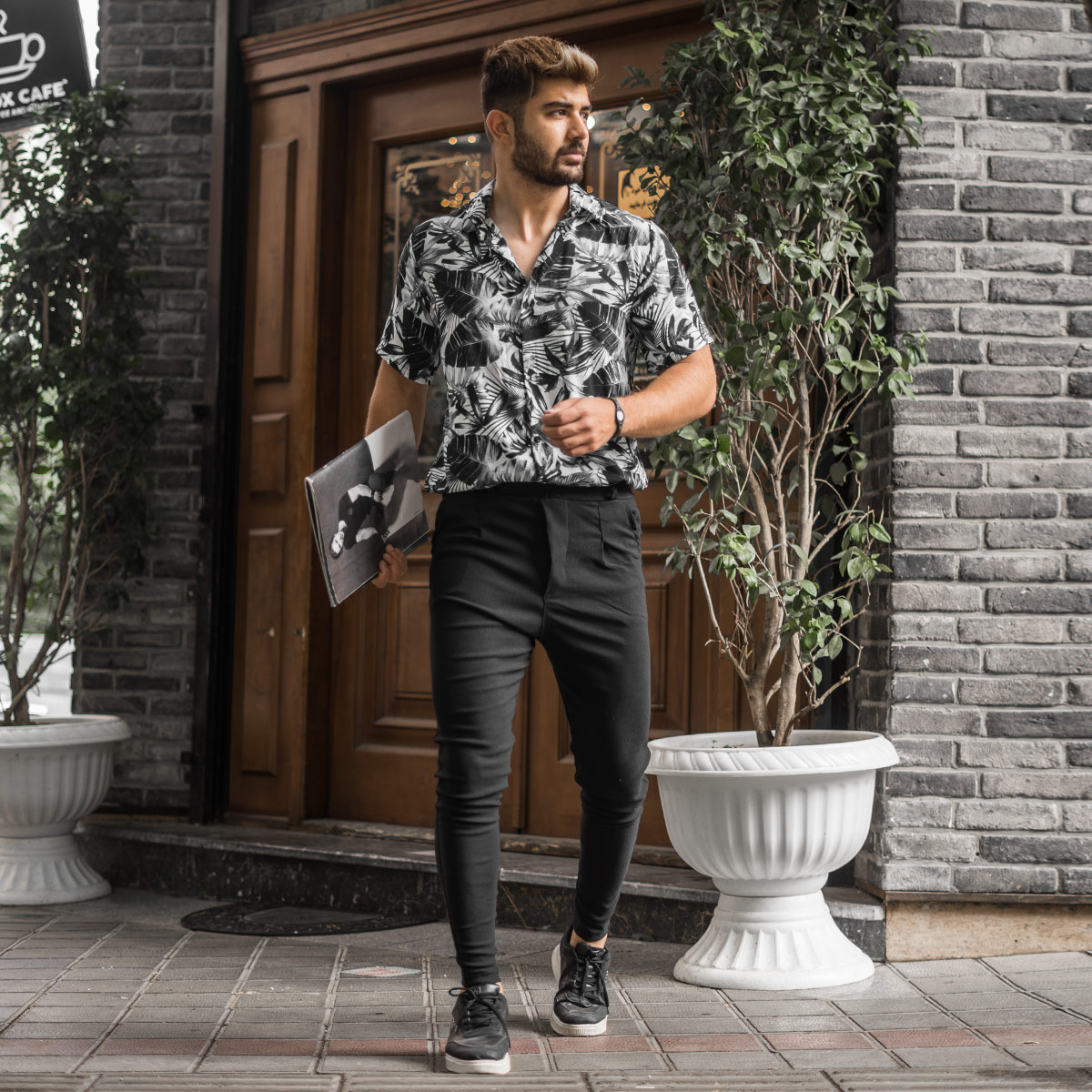 شلوار اسلش مشکی مردانه مدل Zaros