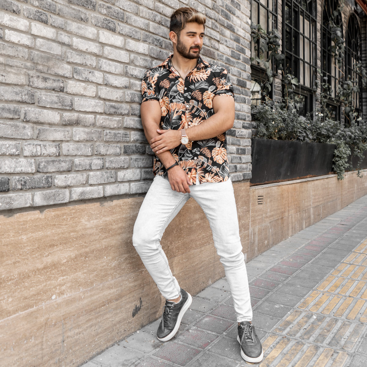 پیراهن هاوایی مردانه(T) مدل Faran