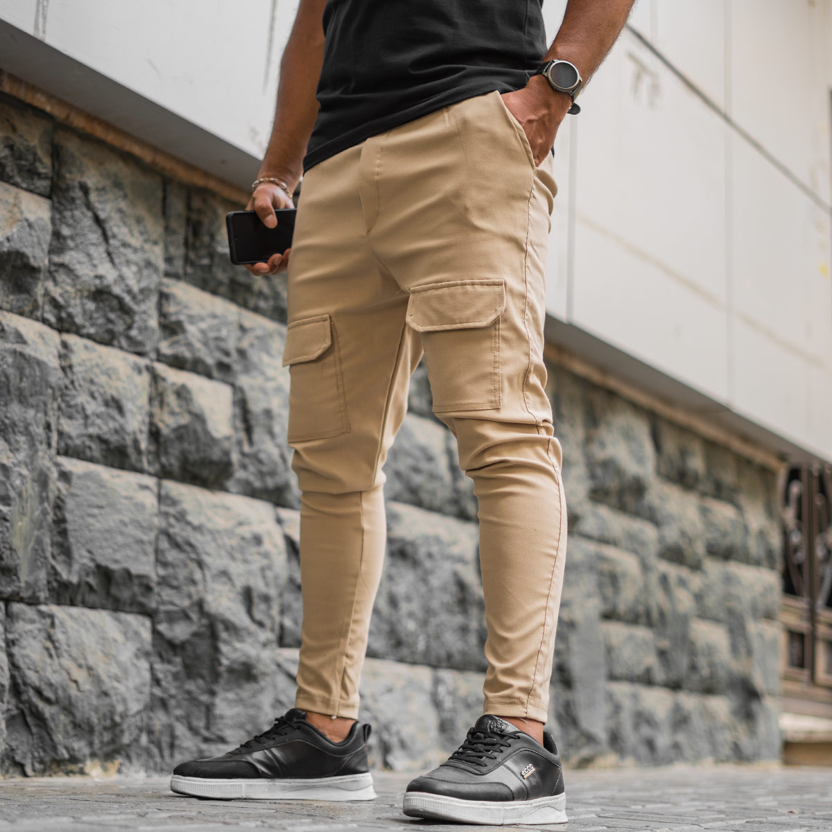 شلوار اسلش مردانه کرم مدل Kiyano