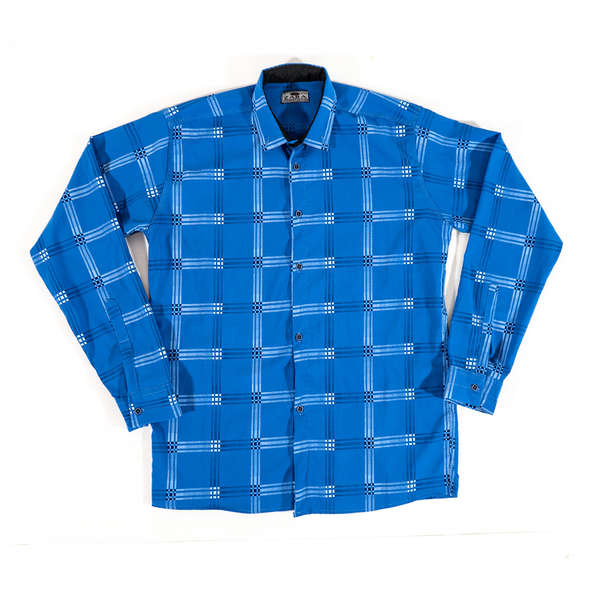 پیراهن چهار خونه آبی روشن مردانه مدل Siyam